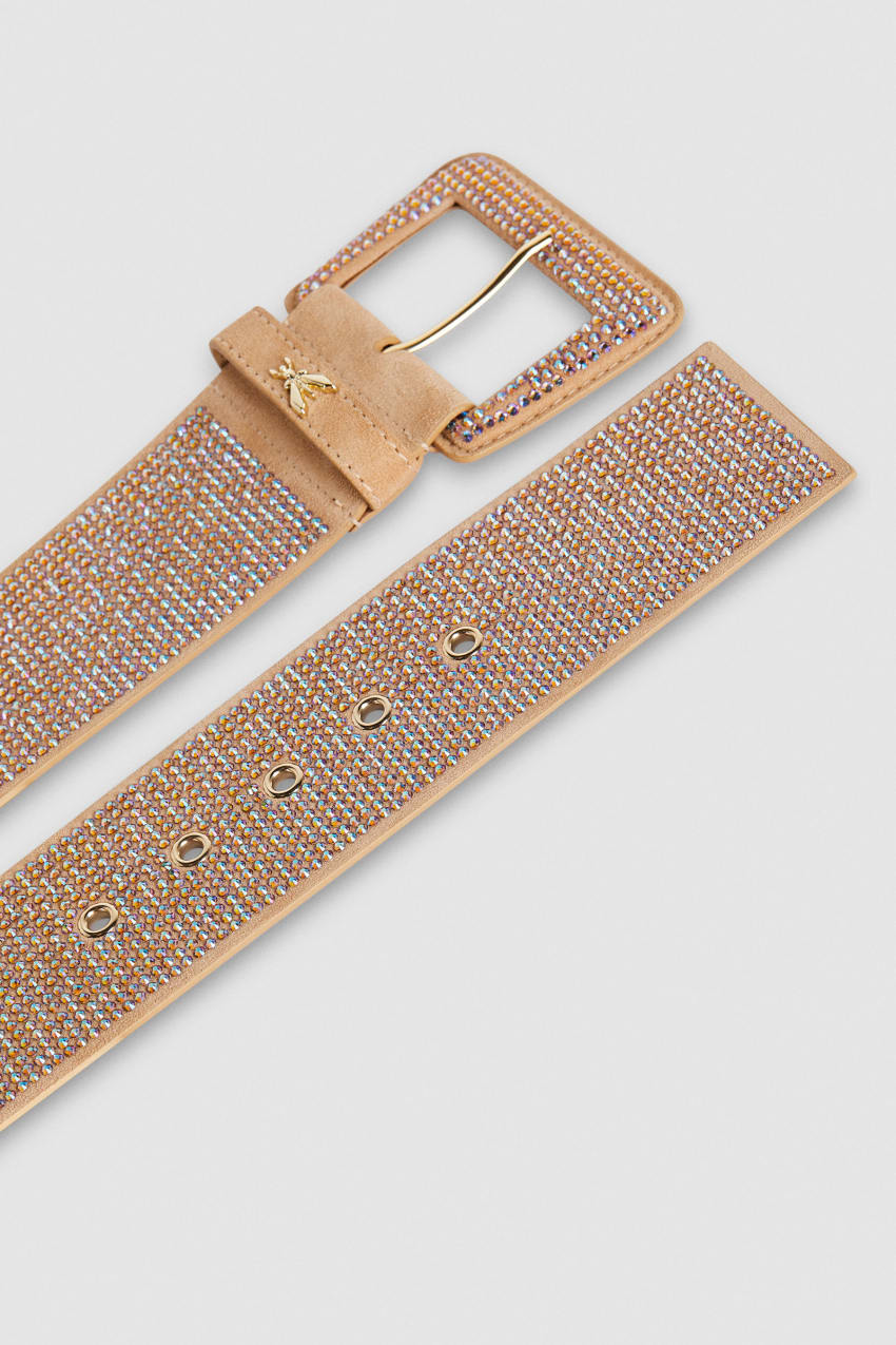 Patrizia Pepe High-waisted Belt With Rhinestones ροζ | LCUSXFM-94