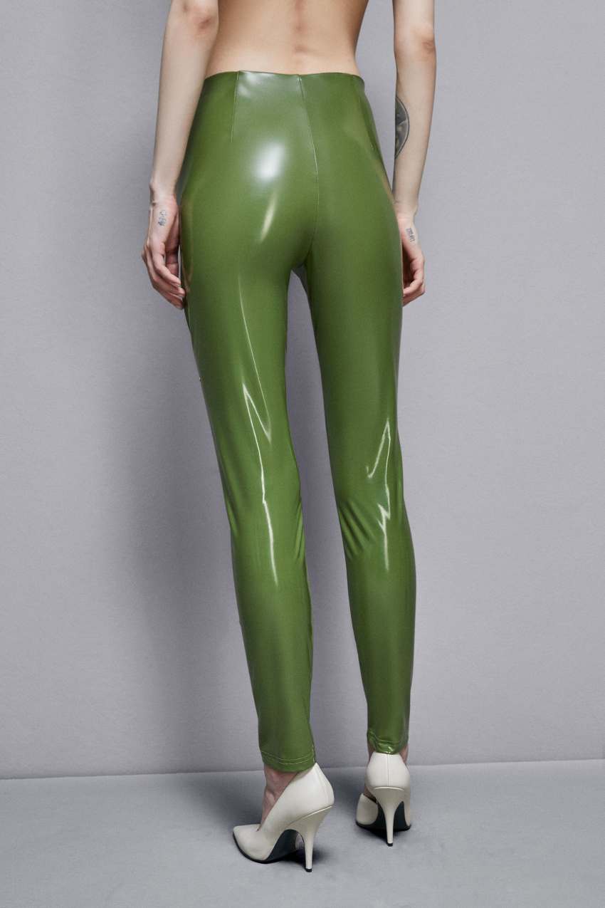 Patrizia Pepe High-waisted Faux Leather Leggings πρασινο | VBJZSHY-65