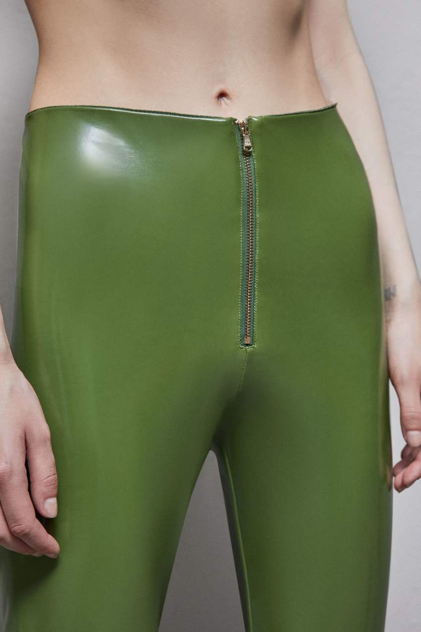 Patrizia Pepe High-waisted Faux Leather Leggings πρασινο | VBJZSHY-65