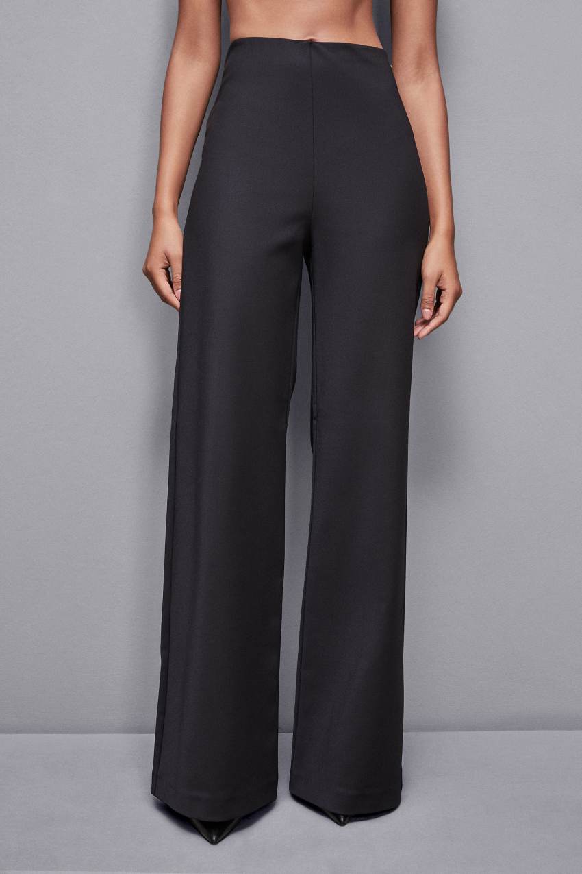 Patrizia Pepe High-waisted Palazzo Pants μαυρα | RXUETKI-04