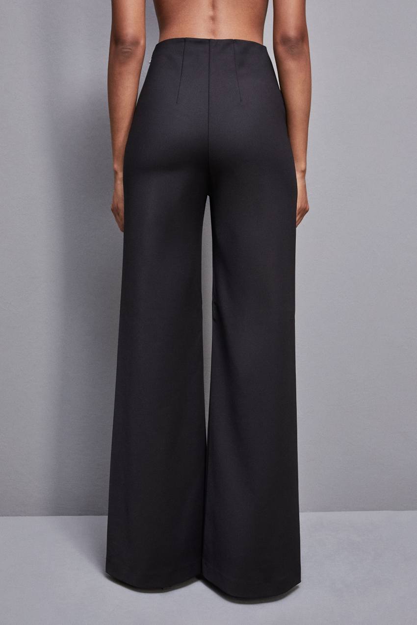 Patrizia Pepe High-waisted Palazzo Pants μαυρα | RXUETKI-04