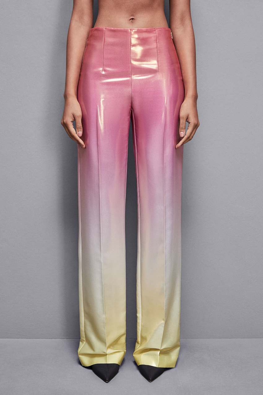 Patrizia Pepe High-waisted Satin Pants Πολύχρωμο | UQBMROC-87