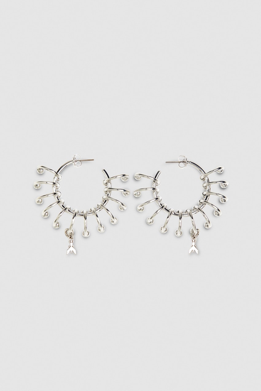 Patrizia Pepe Hoop Earrings With Rings ασημι | THXJNQV-41