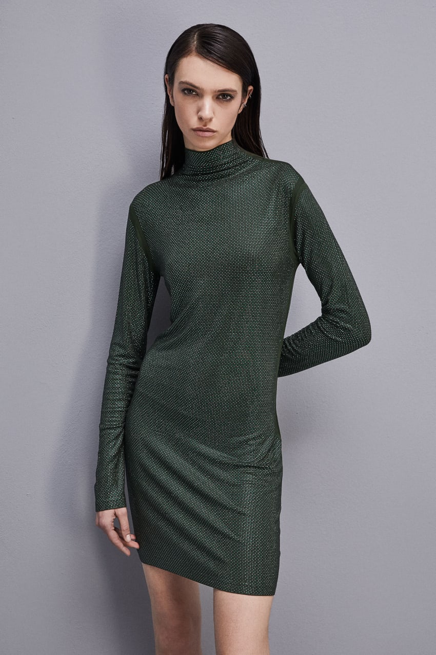 Patrizia Pepe Jersey Dress With Rhinestones πρασινο | YCZJSWF-84