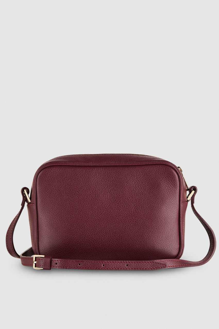 Patrizia Pepe Leather Camera Bag With Inside Pocket μωβ | PJBDUYW-27