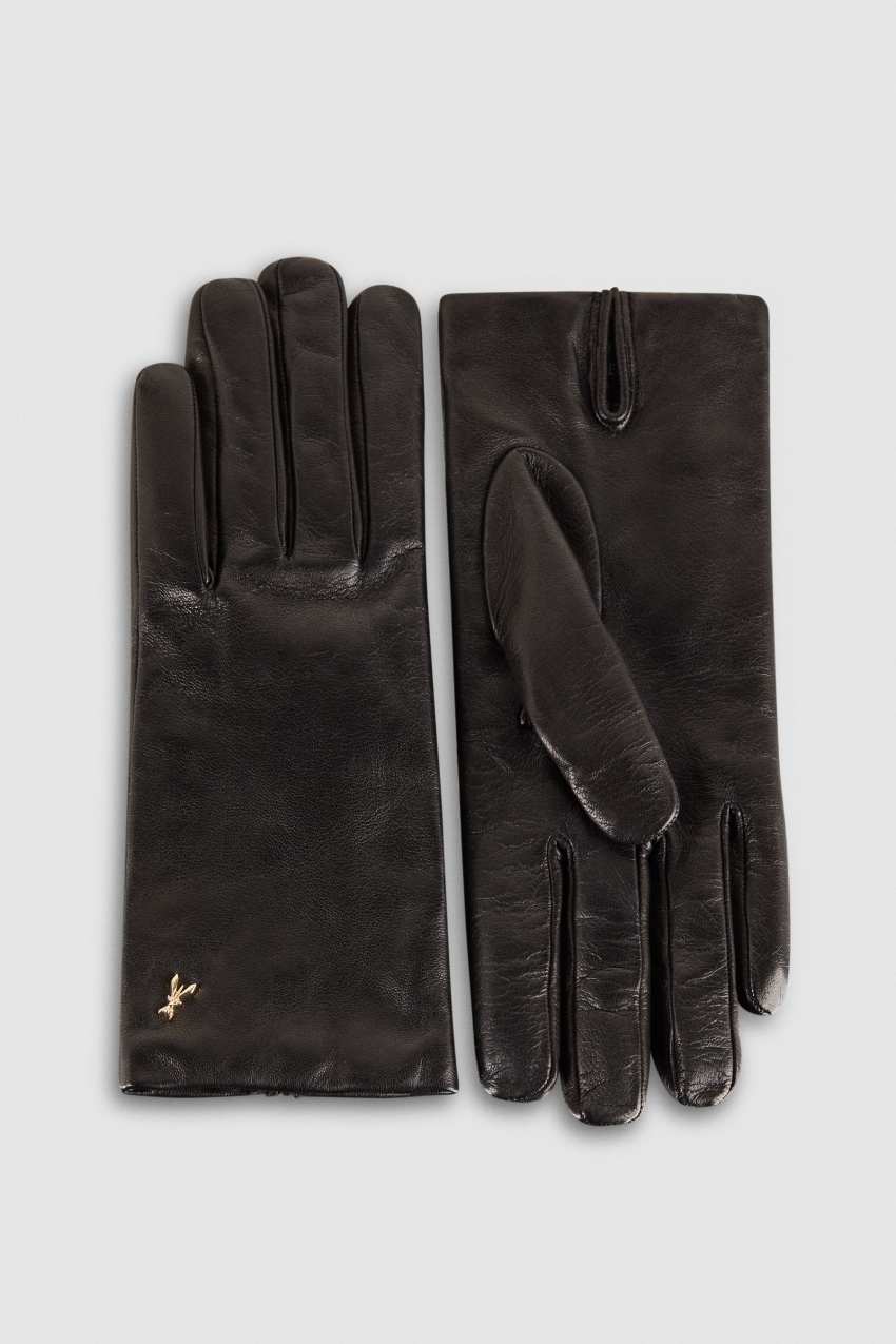 Patrizia Pepe Leather Gloves μαυρα | XPNQUIH-40