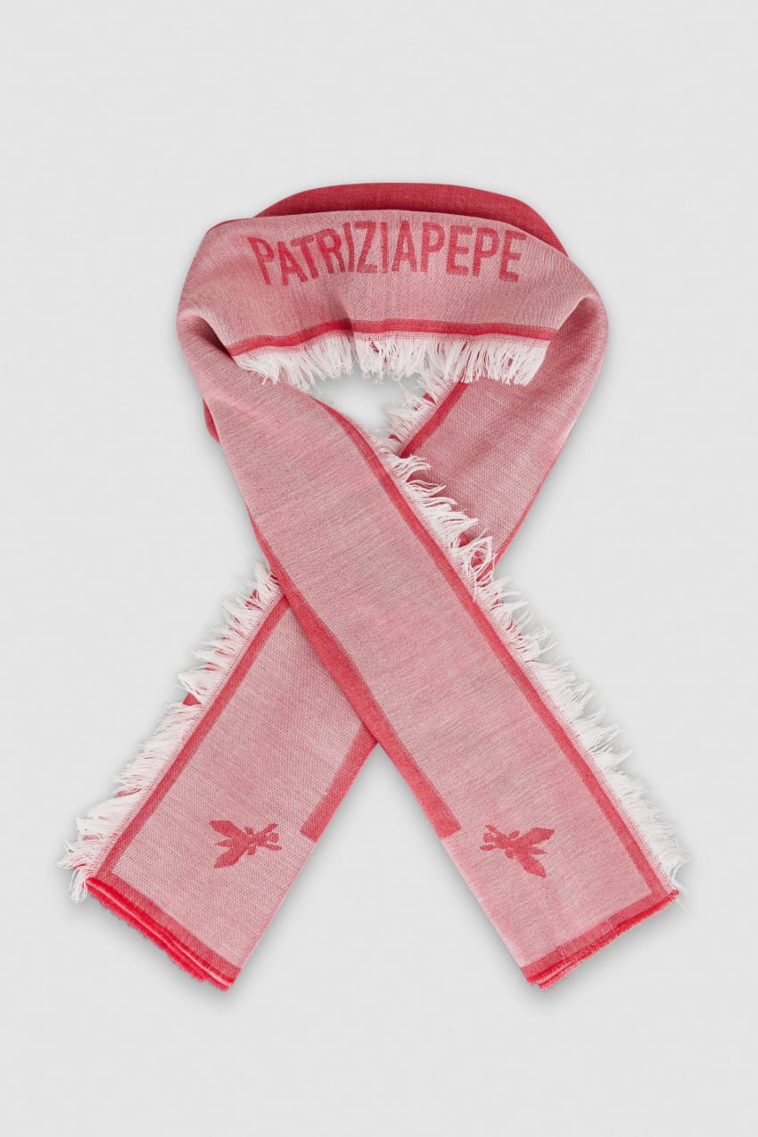 Patrizia Pepe Logo Print Scarf ροζ | BIXDMAW-45