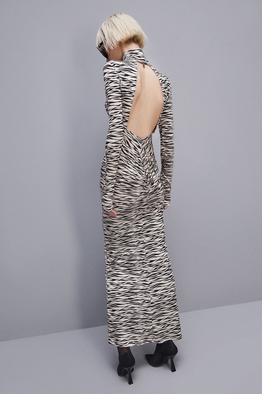 Patrizia Pepe Long Slim Fit Dress Animalier | RFISKGD-71