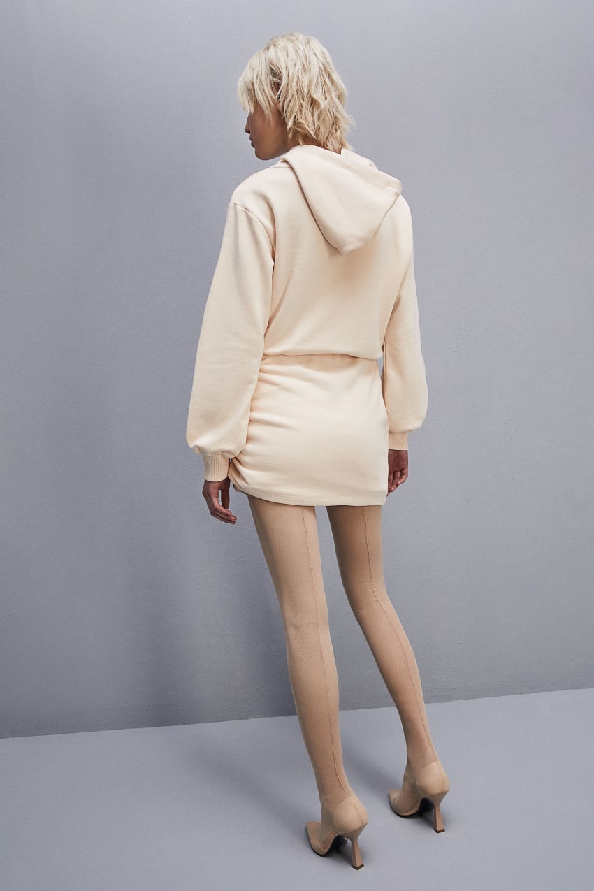 Patrizia Pepe Long-sleeved Fleece Dress Μπεζ | CPKOMVX-64