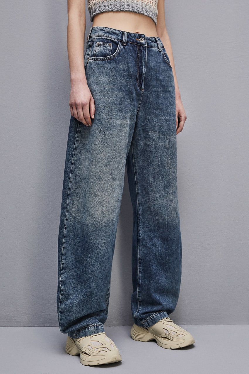 Patrizia Pepe Low Waist Balloon Denim Pants ανοιχτο μπλε | PEIAGBO-47