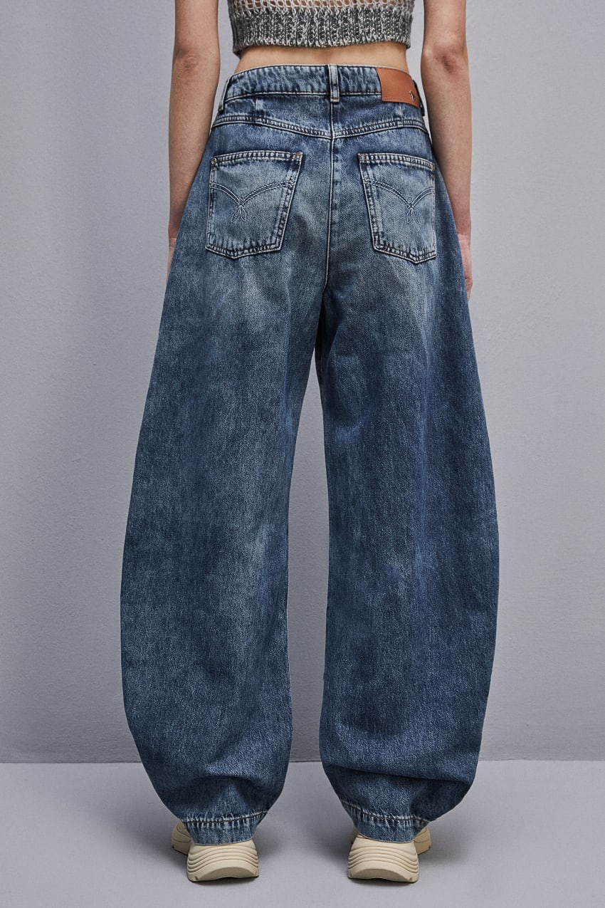 Patrizia Pepe Low Waist Balloon Denim Pants ανοιχτο μπλε | PEIAGBO-47