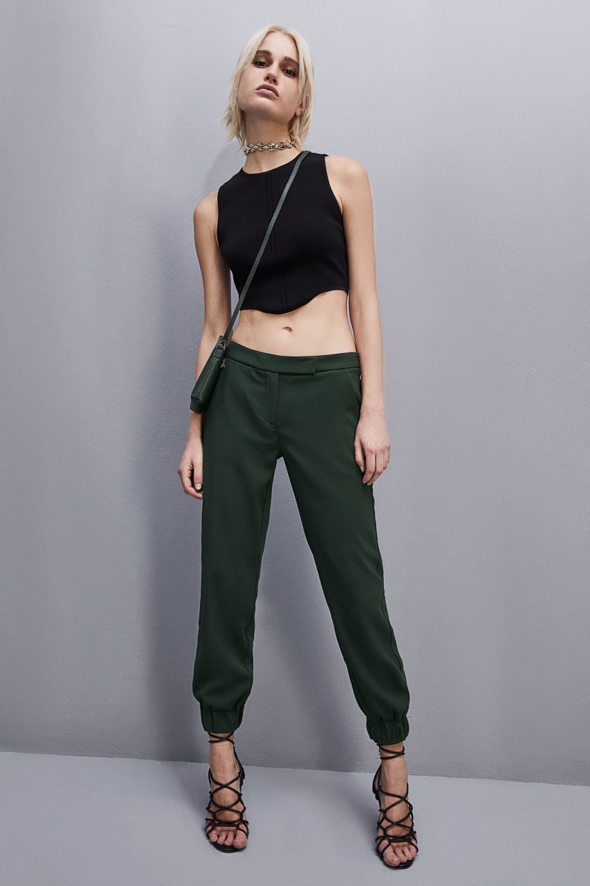 Patrizia Pepe Low-waisted Crepe Jogger Pants πρασινο | IQCNORP-10