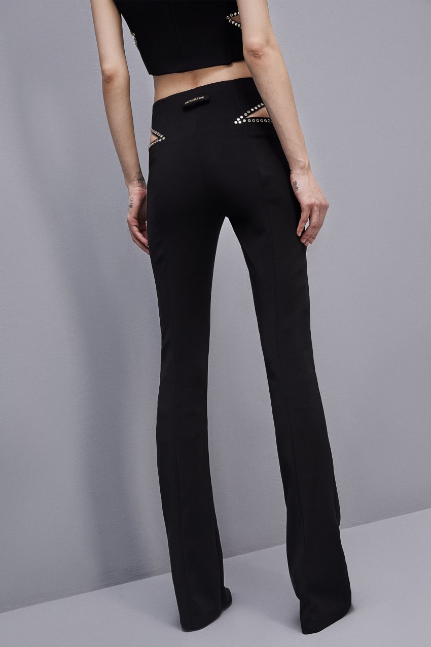 Patrizia Pepe Low-waisted Crepe Pants μαυρα | FOXRGMI-49