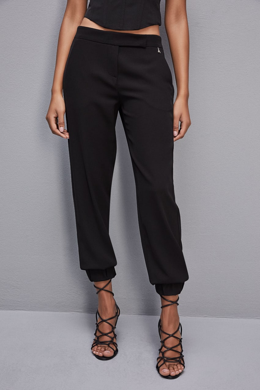 Patrizia Pepe Low-waisted Jogger Pants μαυρα | NIFTOQU-79