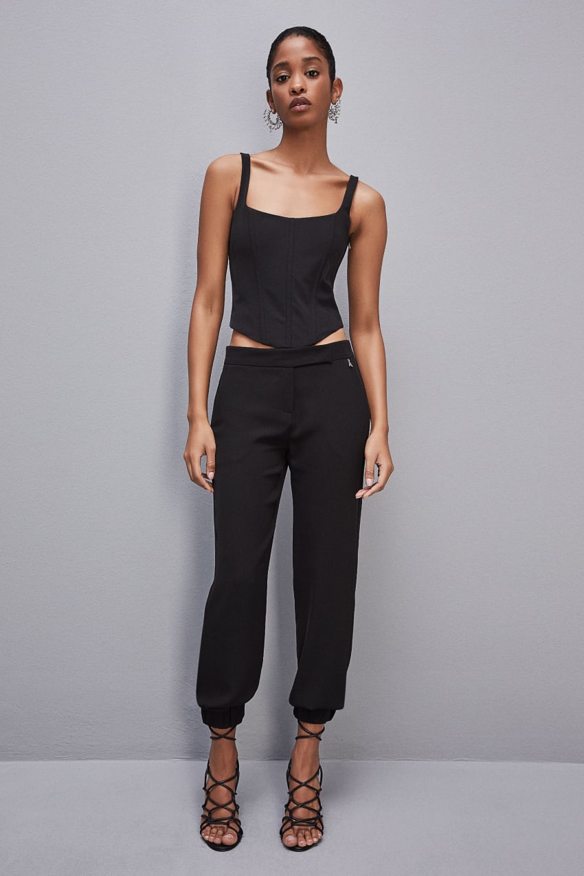 Patrizia Pepe Low-waisted Jogger Pants μαυρα | NIFTOQU-79