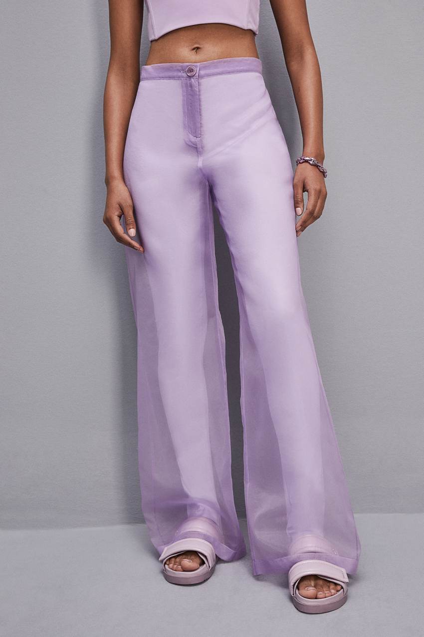 Patrizia Pepe Low-waisted Palazzo Fit Pants In Jersey μωβ | SBZRHFP-29