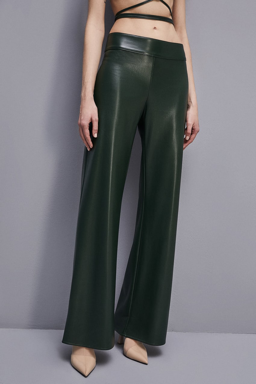 Patrizia Pepe Low-waisted Palazzo Fit Pants πρασινο | KHDOFEW-16