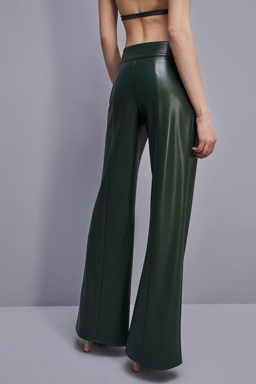 Patrizia Pepe Low-waisted Palazzo Fit Pants πρασινο | KHDOFEW-16