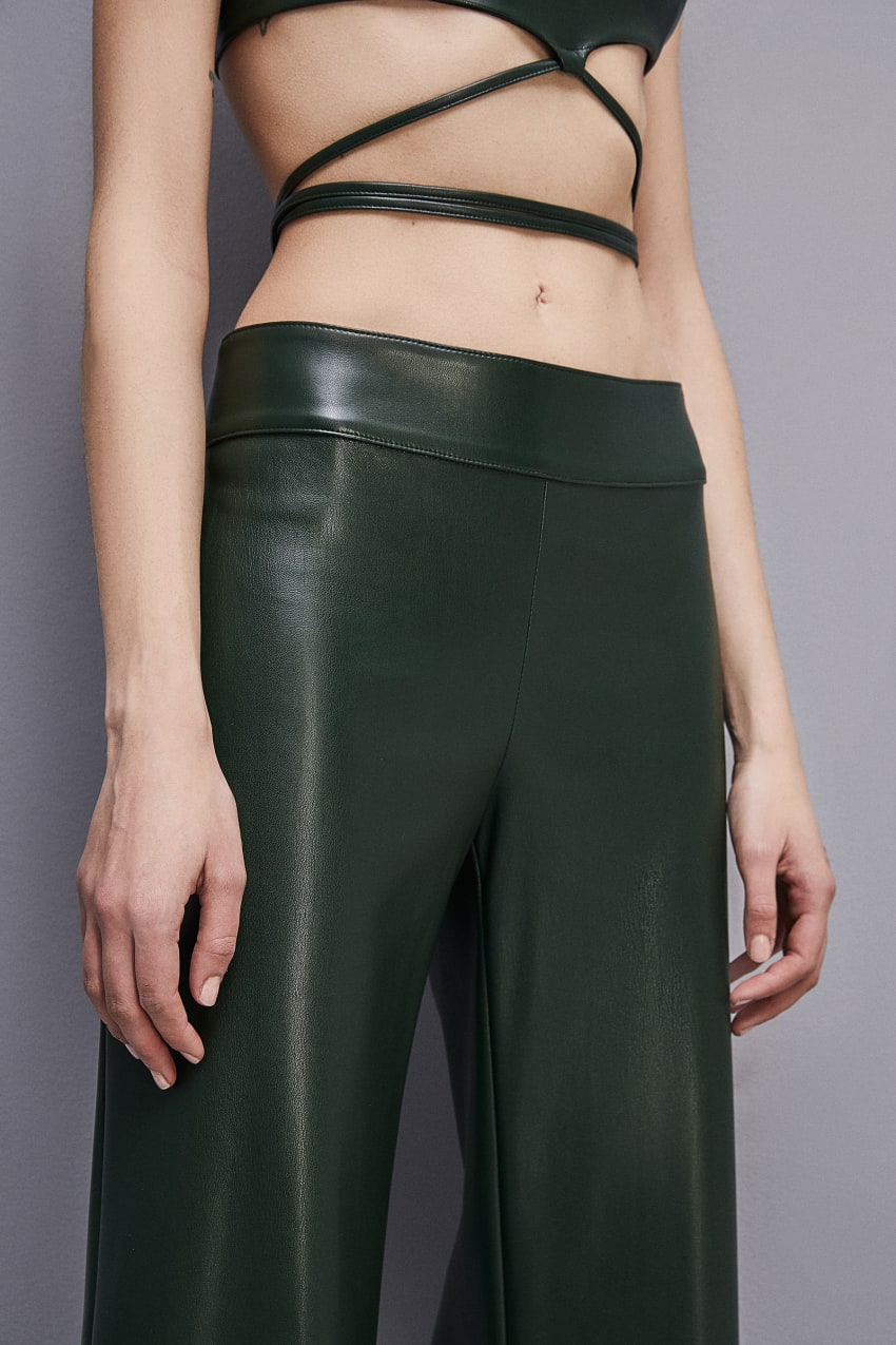 Patrizia Pepe Low-waisted Palazzo Fit Pants πρασινο | KHDOFEW-16