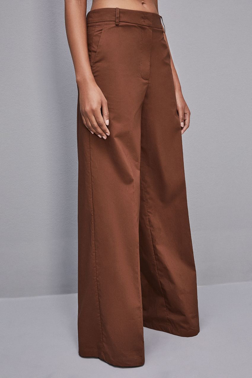 Patrizia Pepe Low-waisted Palazzo Fit Pants καφε | NVLUDBY-86