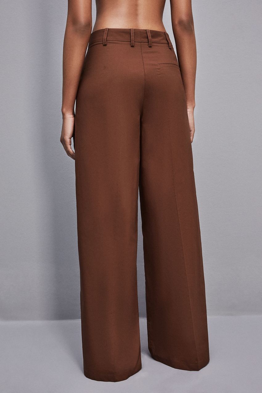 Patrizia Pepe Low-waisted Palazzo Fit Pants καφε | NVLUDBY-86