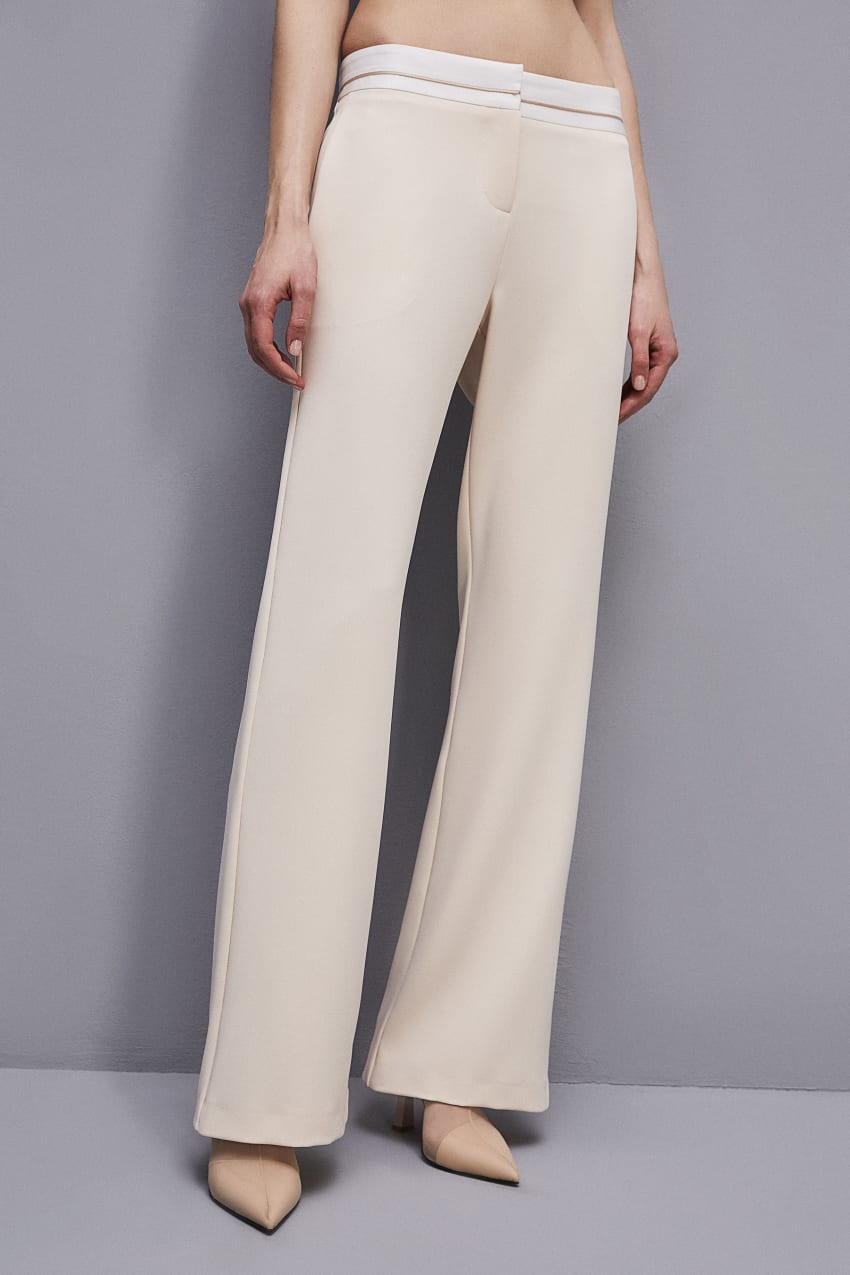 Patrizia Pepe Low-waisted Pants In Comfort Fabric Μπεζ | VNBYSXE-65