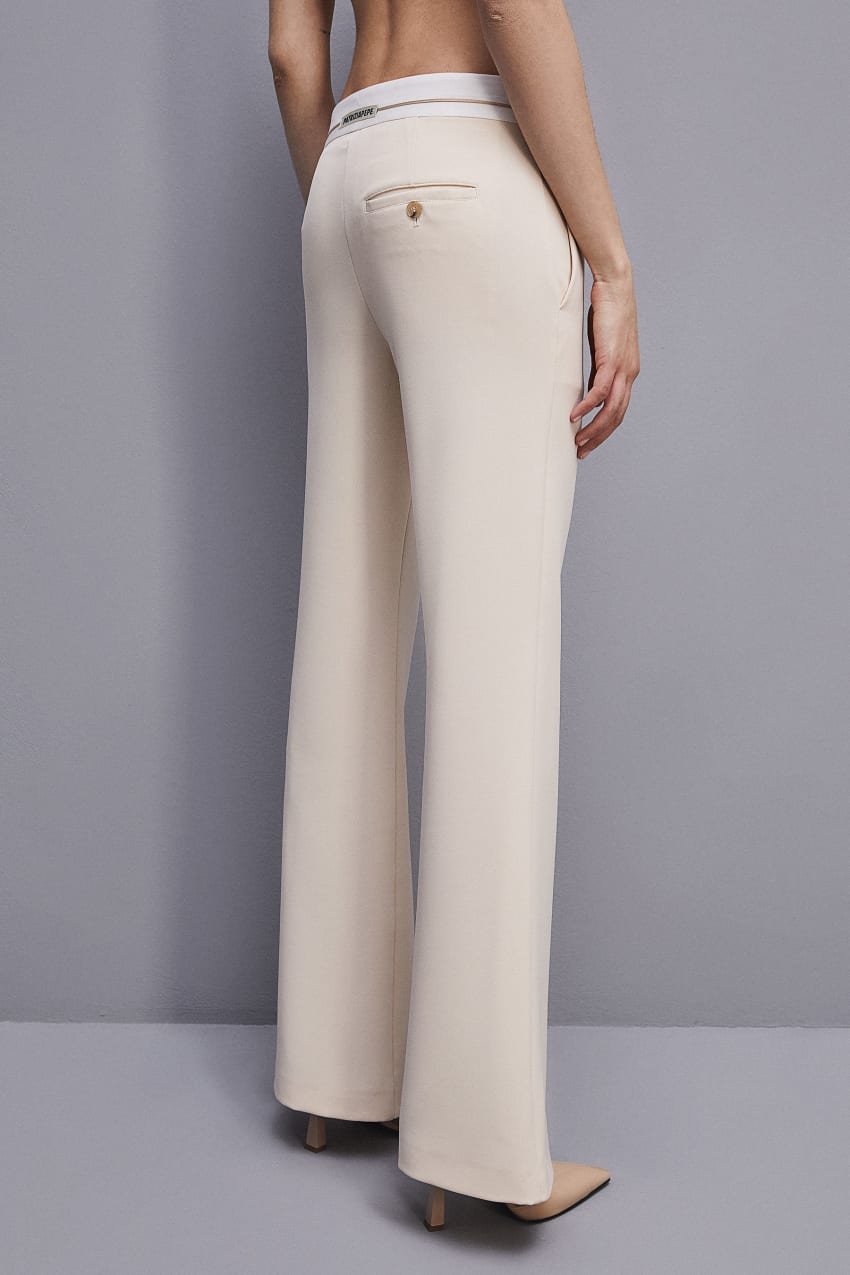 Patrizia Pepe Low-waisted Pants In Comfort Fabric Μπεζ | VNBYSXE-65