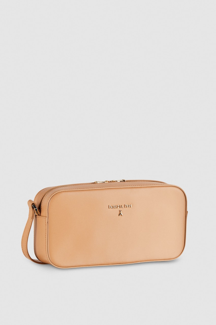 Patrizia Pepe Medium Graphic Case Shoulder Bag Μπεζ | XLIAEDH-96