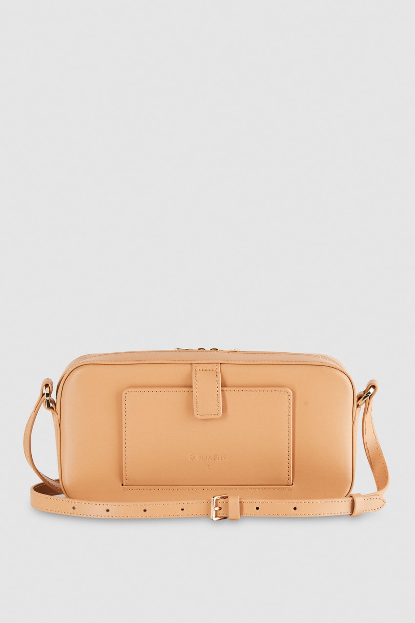 Patrizia Pepe Medium Graphic Case Shoulder Bag Μπεζ | XLIAEDH-96