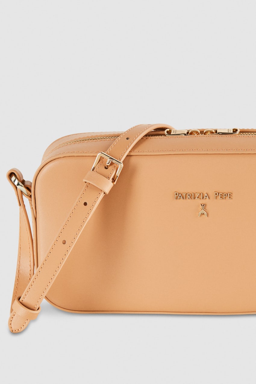 Patrizia Pepe Medium Graphic Case Shoulder Bag Μπεζ | XLIAEDH-96