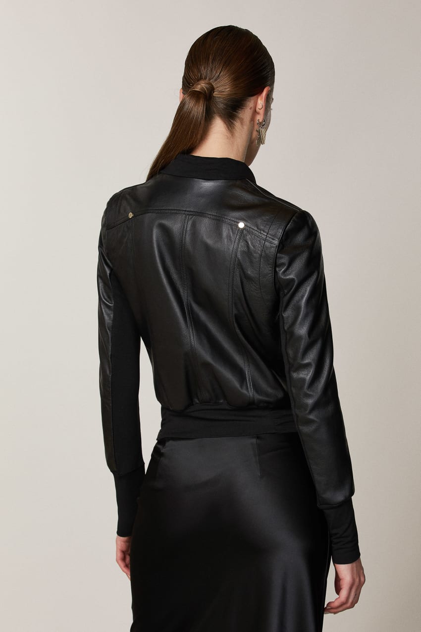 Patrizia Pepe Nappa Lambskin Jacket μαυρα | ZYKACMV-14