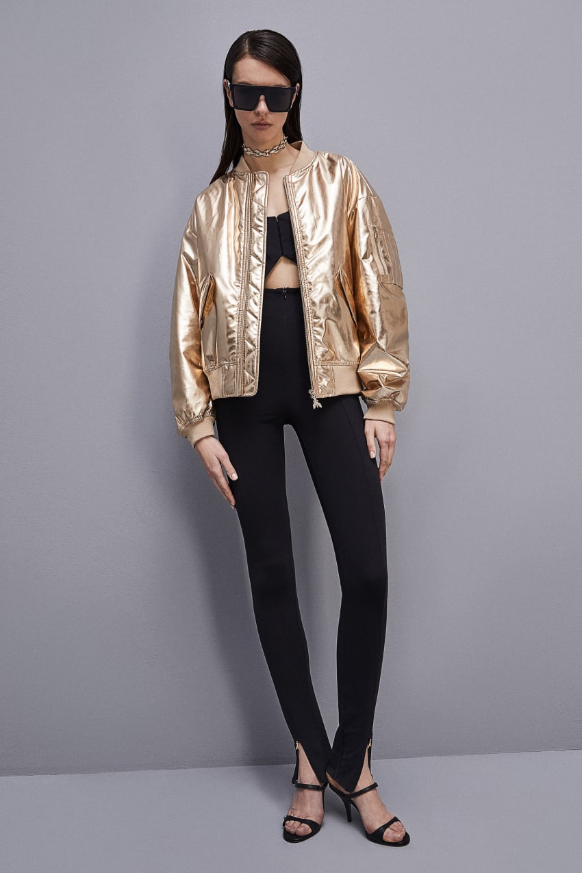 Patrizia Pepe Padded Over Bomber Jacket χρυσο χρωμα | SDTVNWP-30