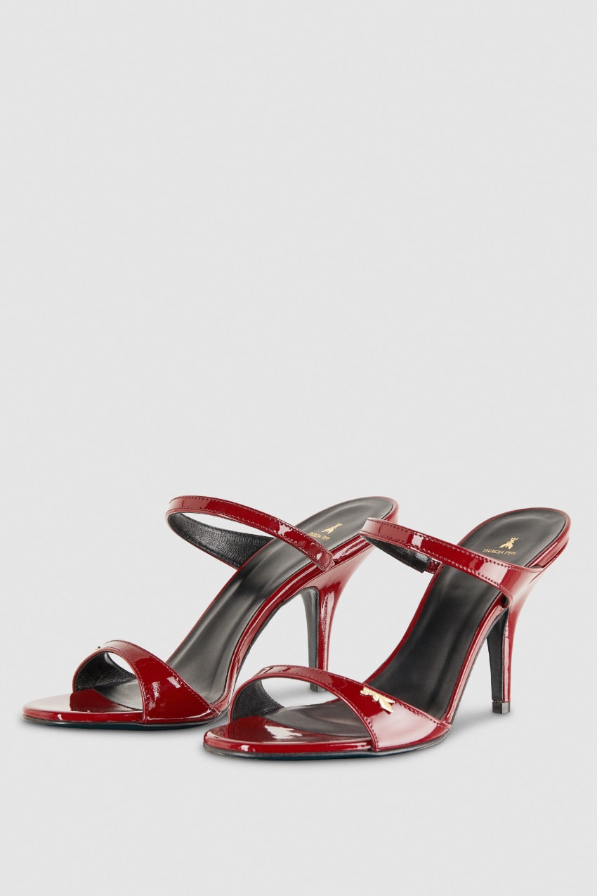 Patrizia Pepe Patent Leather Heeled Sandals κοκκινα | RKTDMYI-07