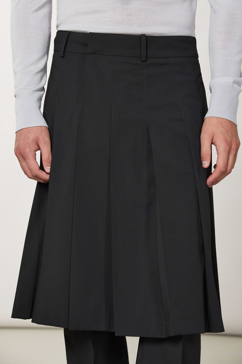 Patrizia Pepe Pleated Canvas Skirt μαυρα | IVNMRWQ-10