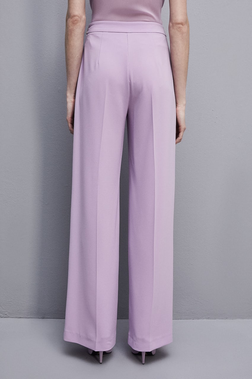 Patrizia Pepe Sablè Crepe Palazzo Pants μωβ | DRZVPMW-62