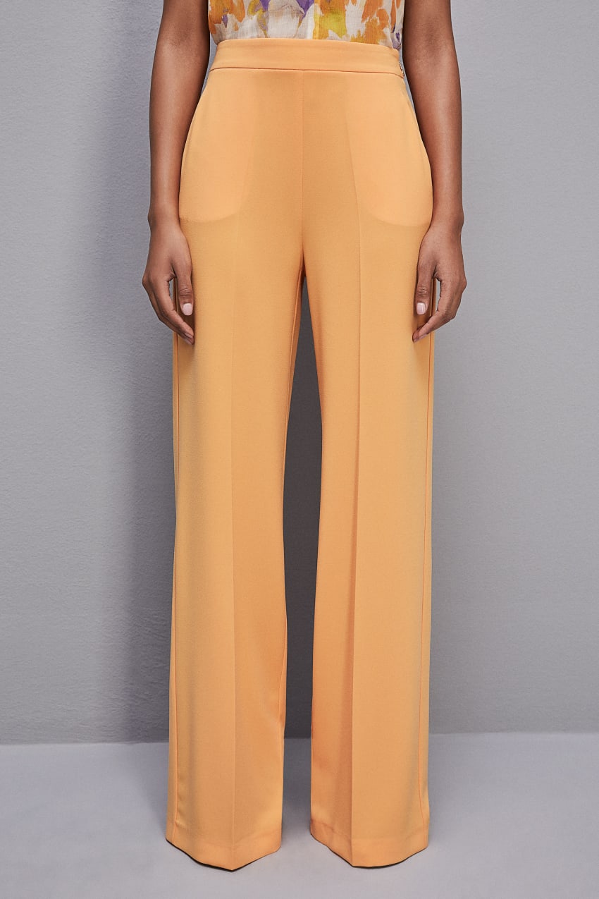 Patrizia Pepe Sablè Crepe Palazzo Pants πορτοκαλι | YGVESDF-61