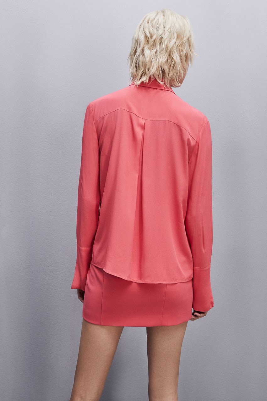 Patrizia Pepe Shirt With High Cuffs ροζ | RATJYHQ-45