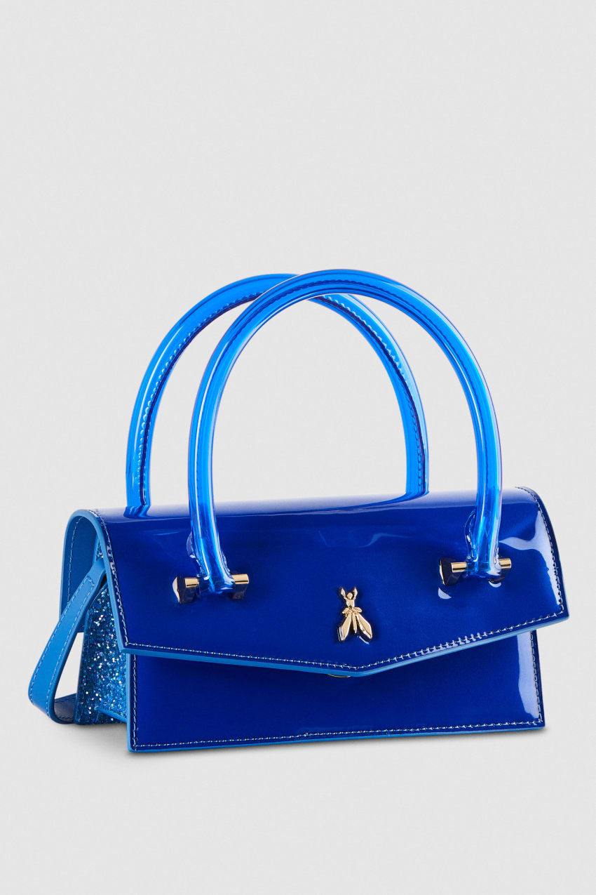 Patrizia Pepe Shoulder Bag In Coated Fabric And Leather Trim ανοιχτο μπλε | IALUXDP-07