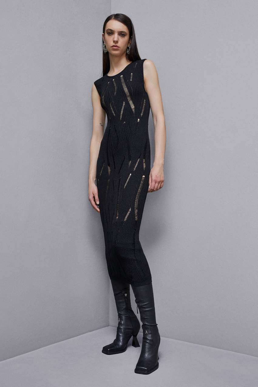 Patrizia Pepe Sleeveless Long Dress μαυρα | RNTQLGH-67