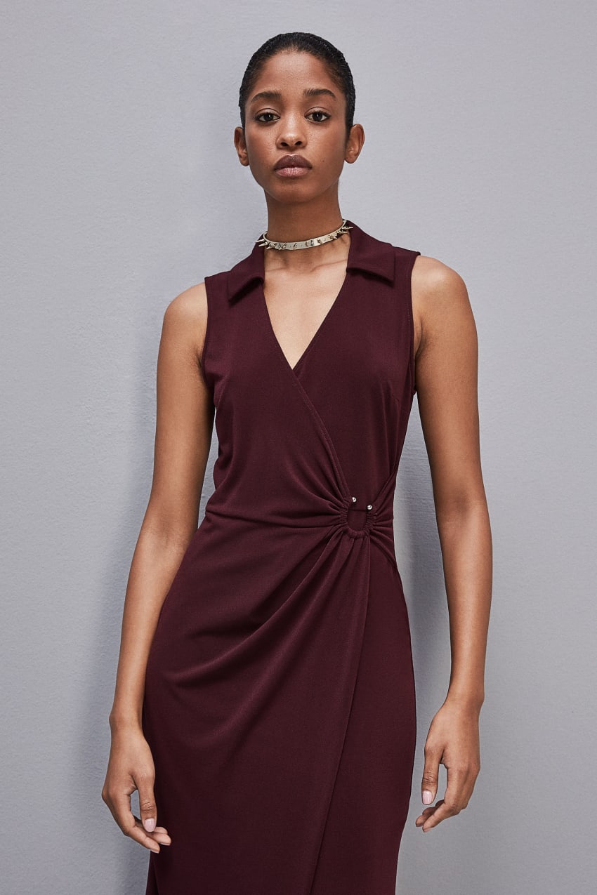 Patrizia Pepe Sleeveless Midi Jersey Dress μωβ | PXMVCBS-31