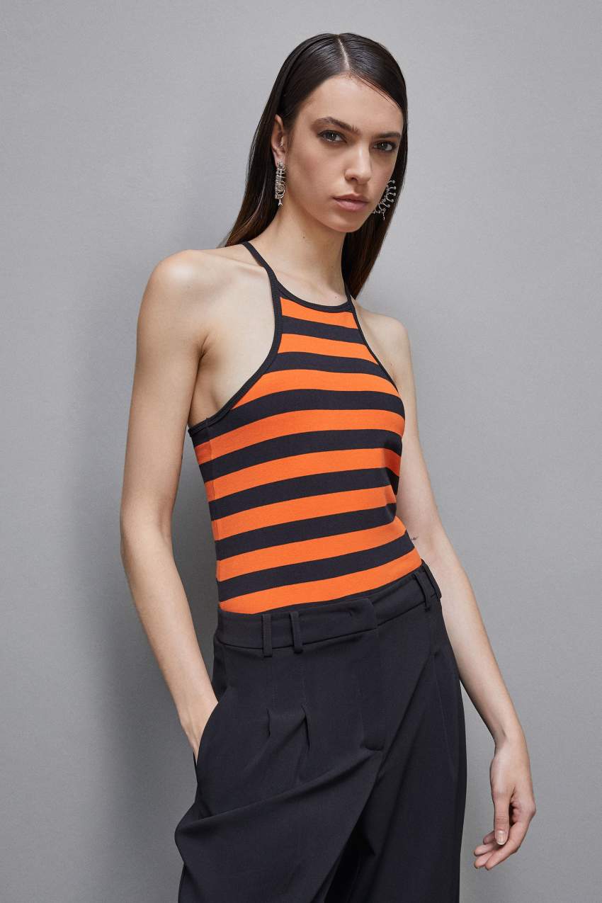 Patrizia Pepe Sleeveless Top In Stretch Cotton Jersey μαυρα | TEUYMQN-48