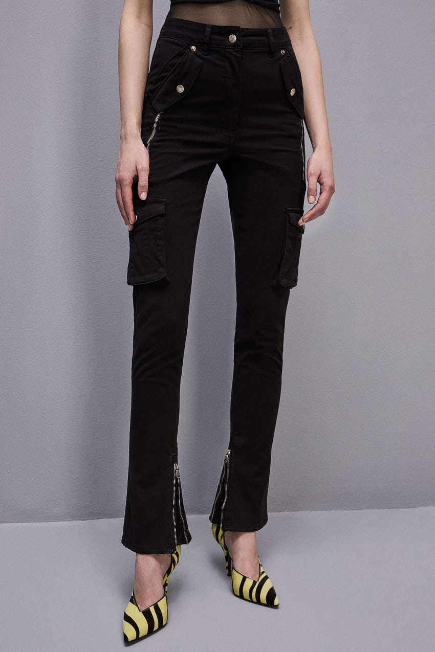 Patrizia Pepe Slim Cargo Pants μαυρα | VBQIUYF-13