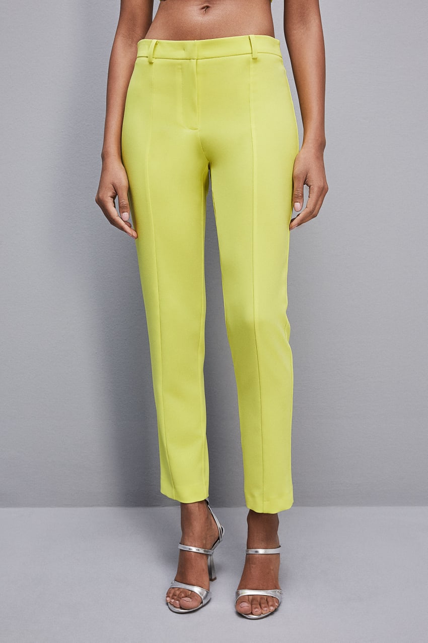 Patrizia Pepe Slim Cigarette Pants In Sablè Crepe Fabric κίτρινα | YPQKFNH-32