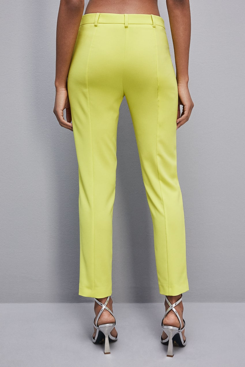 Patrizia Pepe Slim Cigarette Pants In Sablè Crepe Fabric κίτρινα | YPQKFNH-32