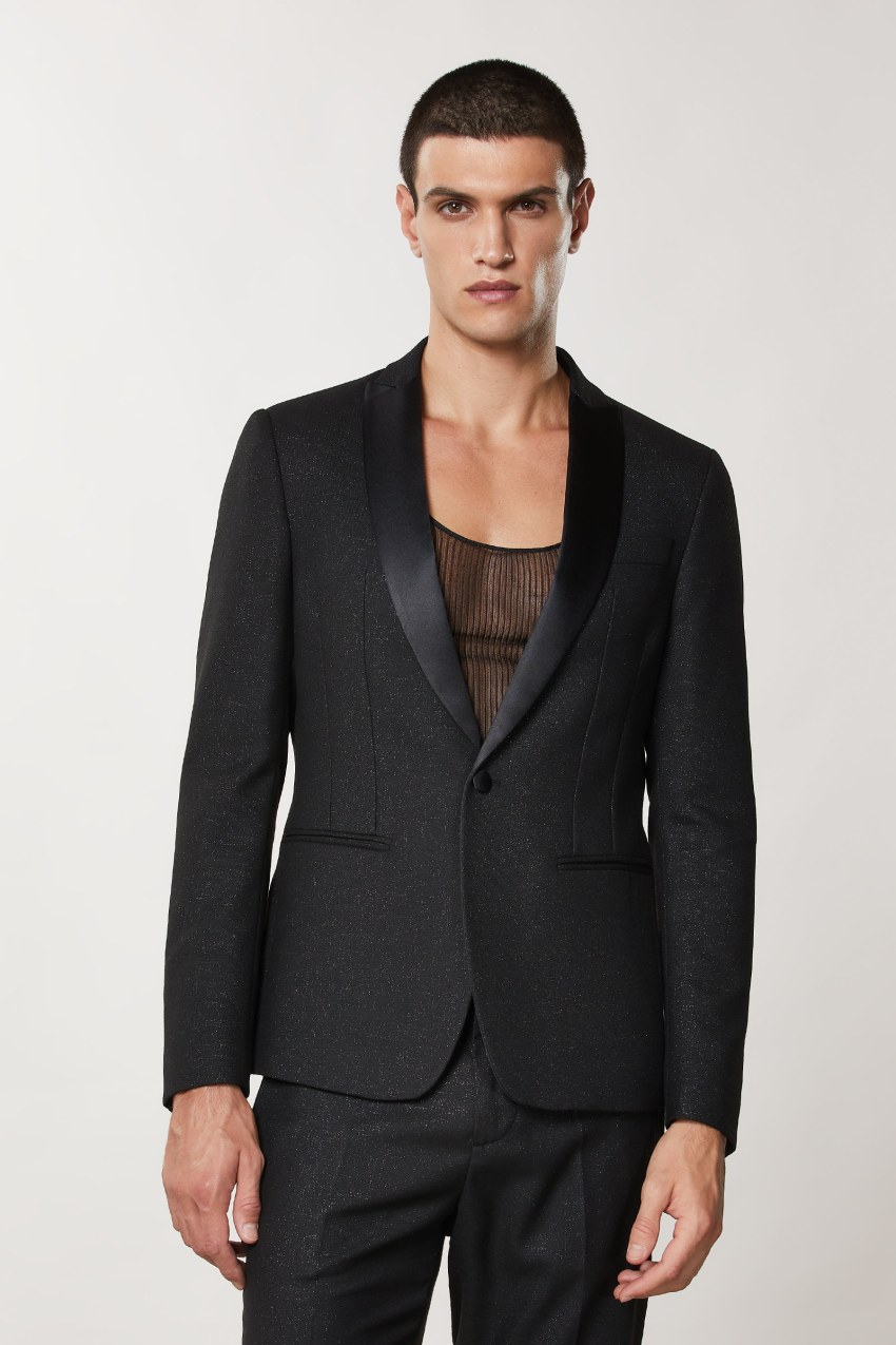 Patrizia Pepe Slim Fit Tuxedo Jacket μαυρα | MGNDHXP-30