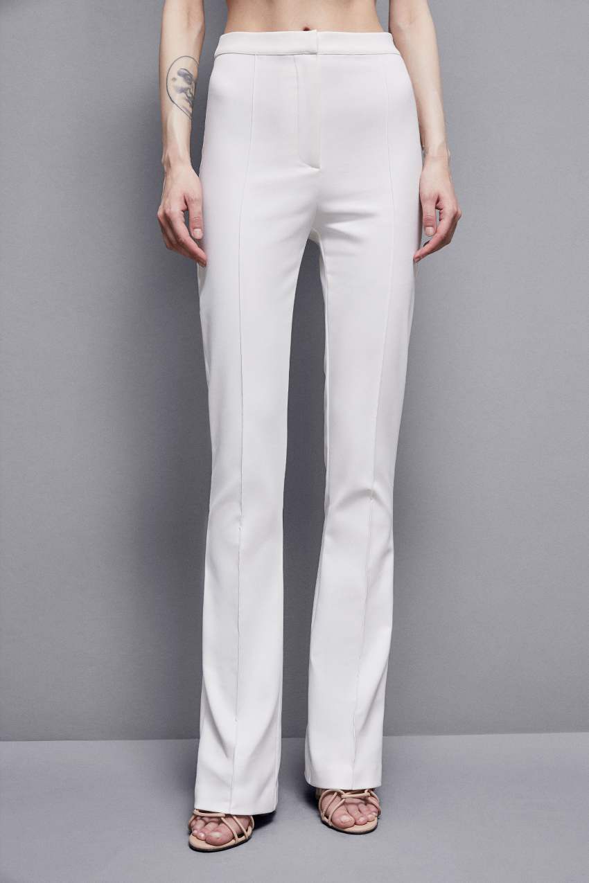 Patrizia Pepe Slim Flare Pants ασπρα | MSWKYFG-39