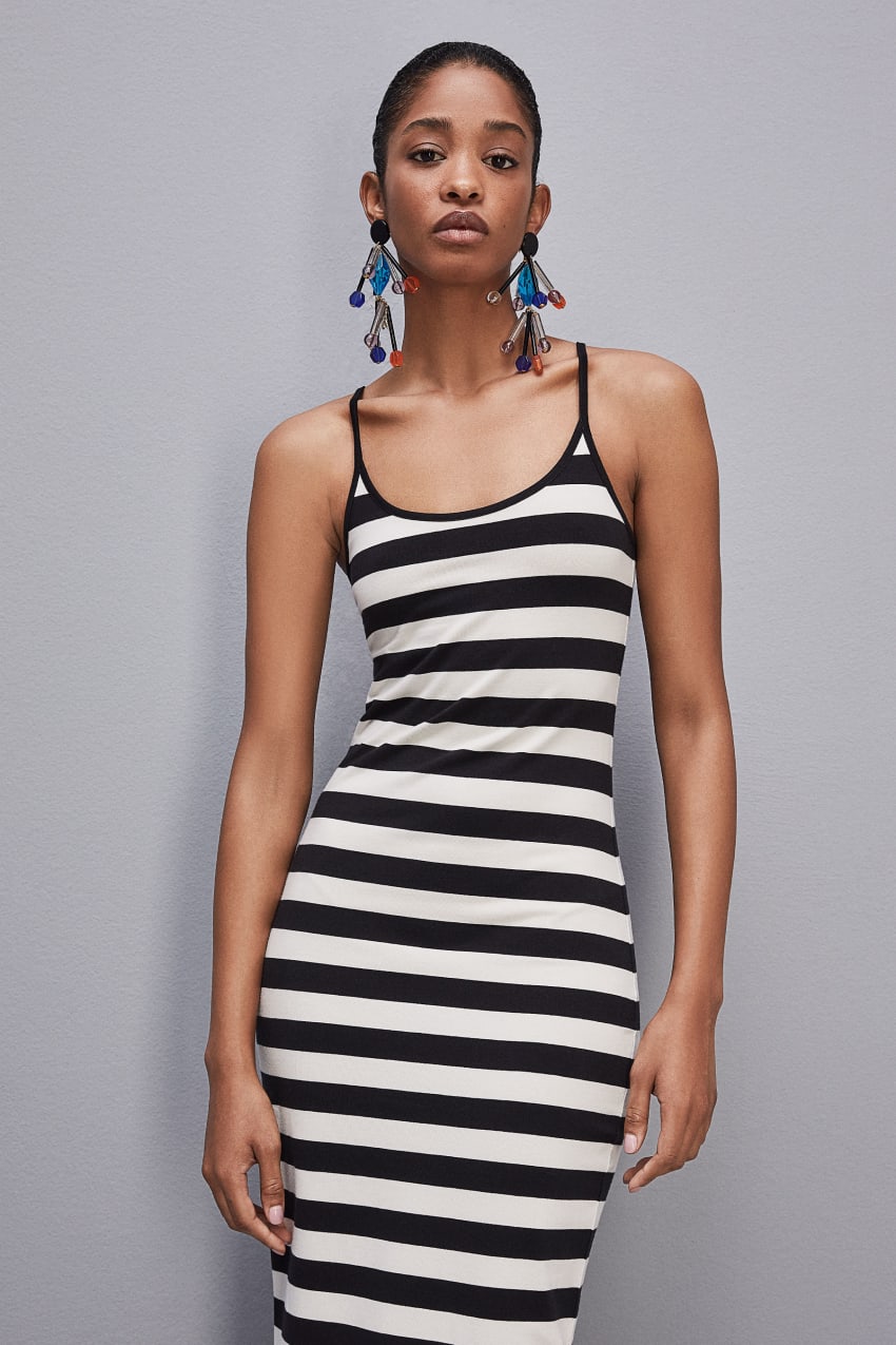 Patrizia Pepe Slim Jersey Dress With Cotton Straps ασπρα | OXZURWJ-97