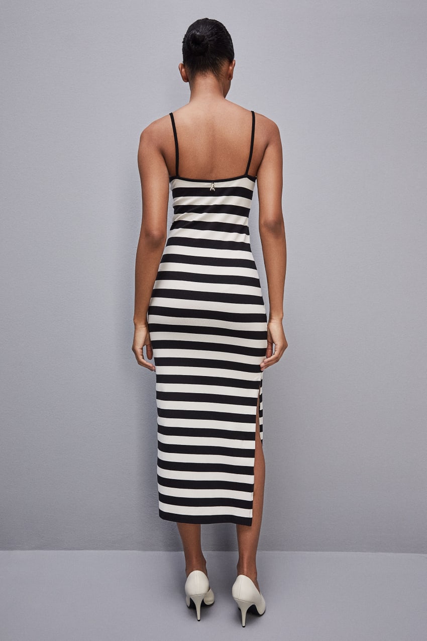 Patrizia Pepe Slim Jersey Dress With Cotton Straps ασπρα | OXZURWJ-97