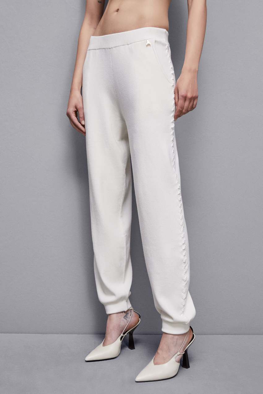 Patrizia Pepe Soft Viscose Joggers ασπρα | XIDCUFN-36