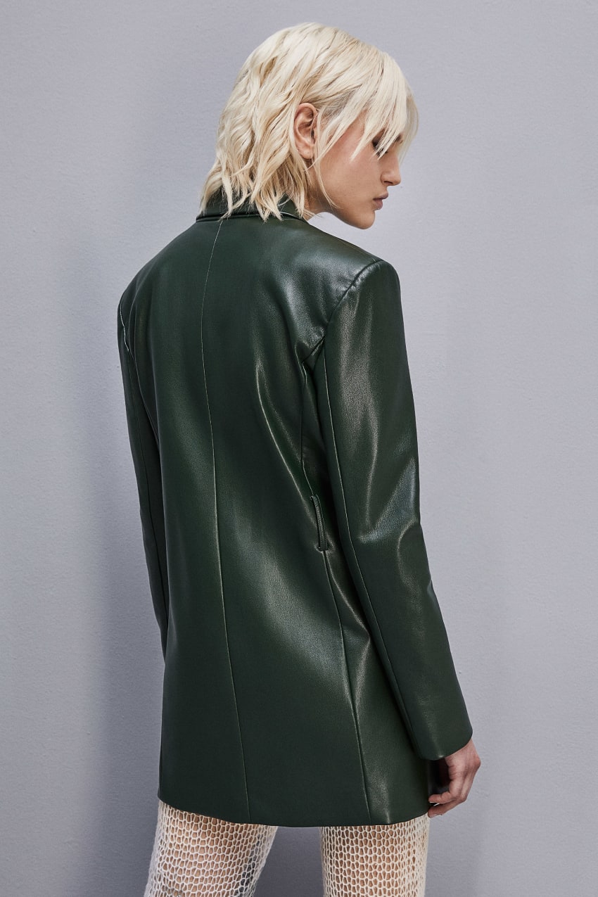 Patrizia Pepe Two-button Jacket In Coated Fabric πρασινο | TIAKBNH-70